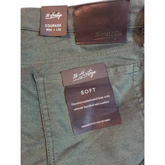 34 Heritage Green Cool Max Courage Jeans Mid rise Straight NEW size 36 x 32 - Picture 8 of 14